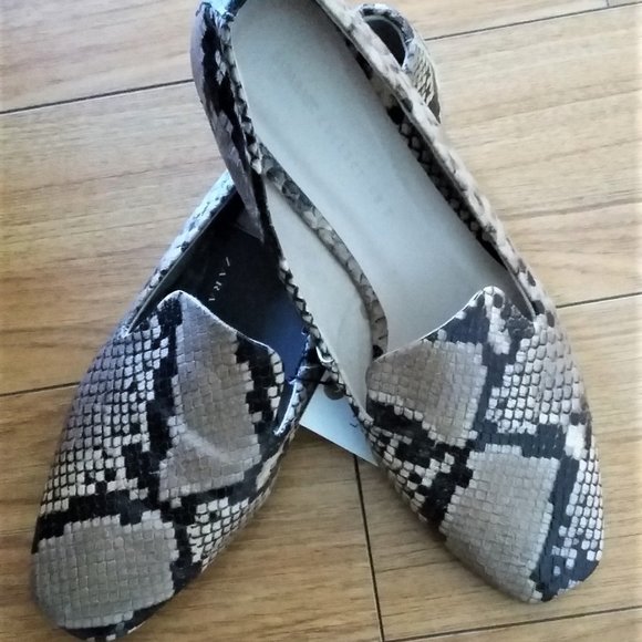 Zara Shoes - Zara Collection Leather Snakeskin Pattern Loafers
